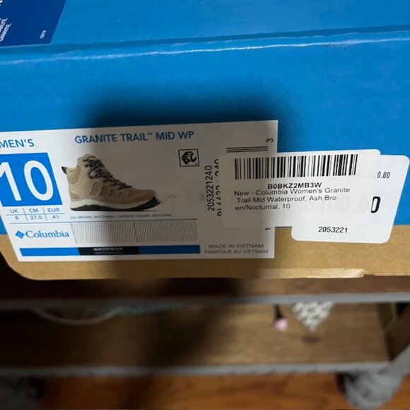 New Columbia Womens Granite Trail Mid Waterproof, Ash Brown/Nocturnal, Size 10 - Picture 12 of 12